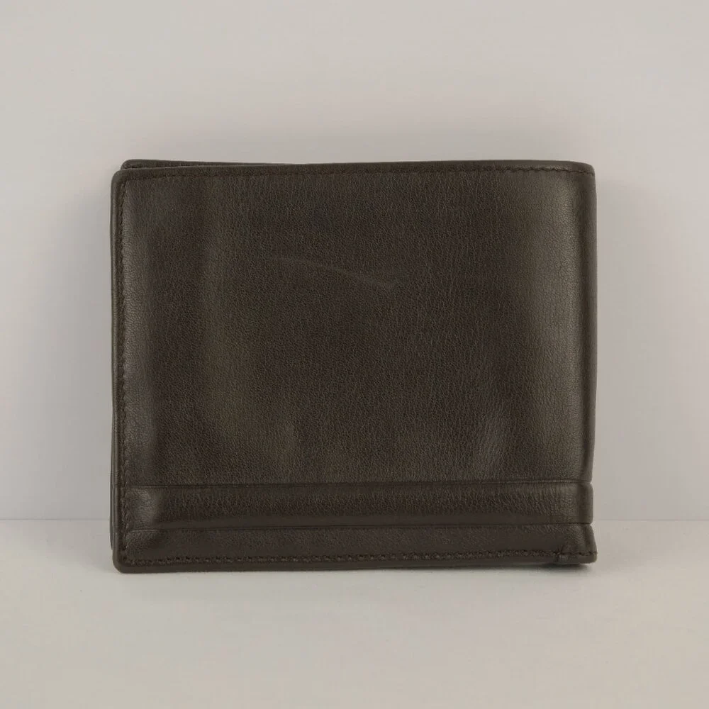 Ferragamo Smooth Leather Bifold Wallet, Dark Brown
